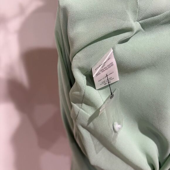 ASTR Jodie Dress Mint Size L Asymmetrical Halter Strap Low Back Keyhole Wedding - Picture 12 of 13